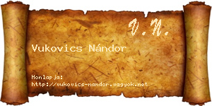 Vukovics Nándor névjegykártya