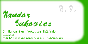 nandor vukovics business card